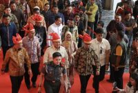 Menhan Prabowo Subianto menghadiri kegiatan rapat kerja nasional Asosiasi Pemerintah Kota Seluruh Indonesia (Rakernas Apeksi) XVI 2023 di Kota Makassar, Kamis (Tribun News)